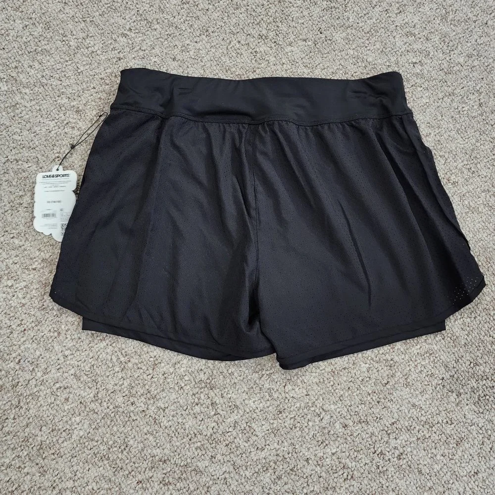 NWT Love & Sports Women's Lined Running Shorts